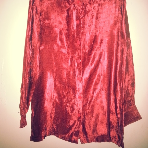 Don’t Mess With Texas women velvet blouse shirt Long Sleeve, RED, Small, New-WOT - Picture 4 of 7
